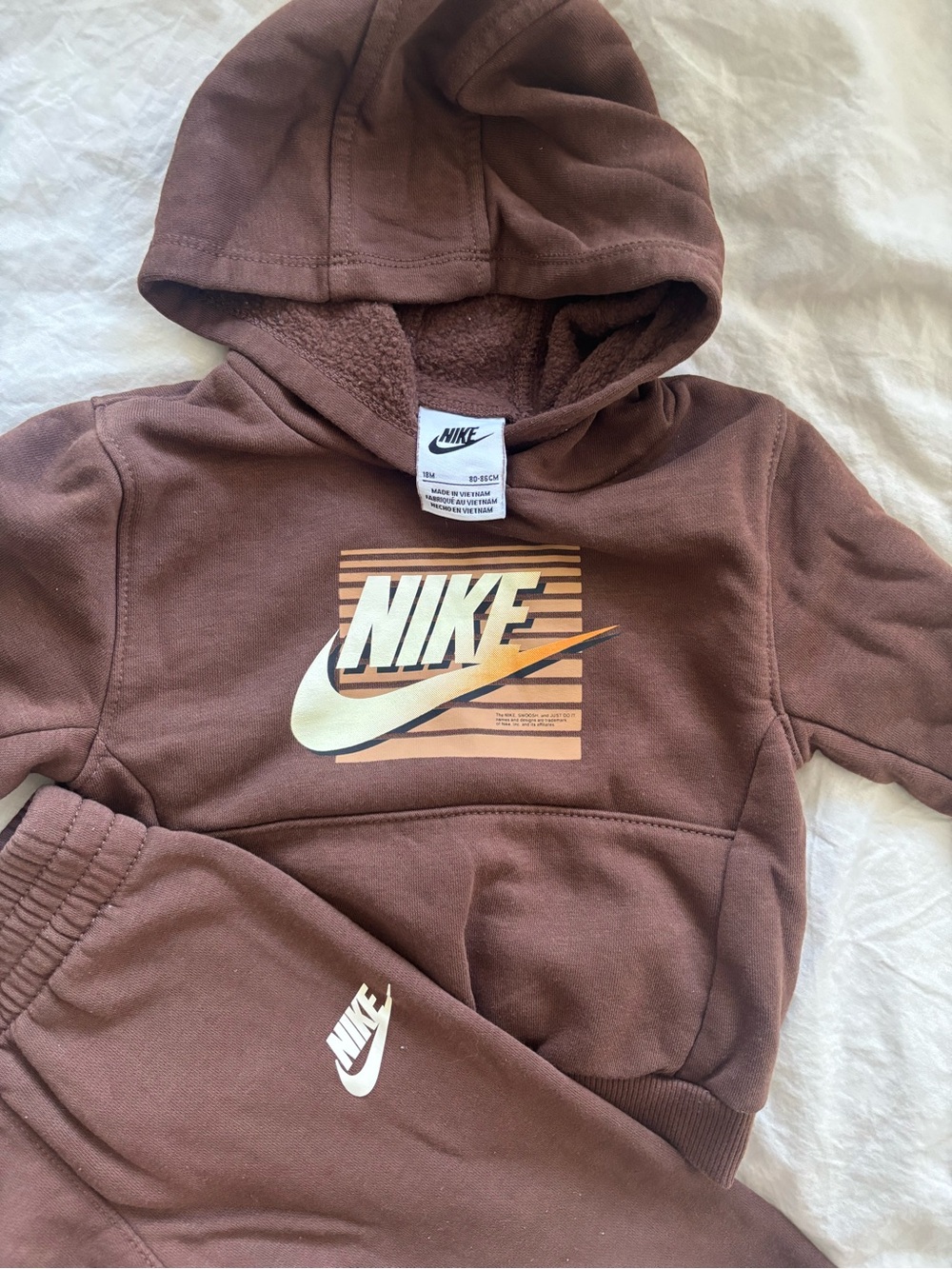 Nike Kids Brown Hoodie and Joggers Set 18M